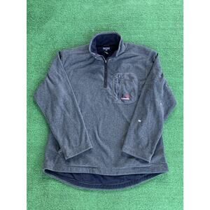 Polo Jeans Co Ralph Lauren Mens Size L Vtg Fleece Pullover Gray Quarter Zip